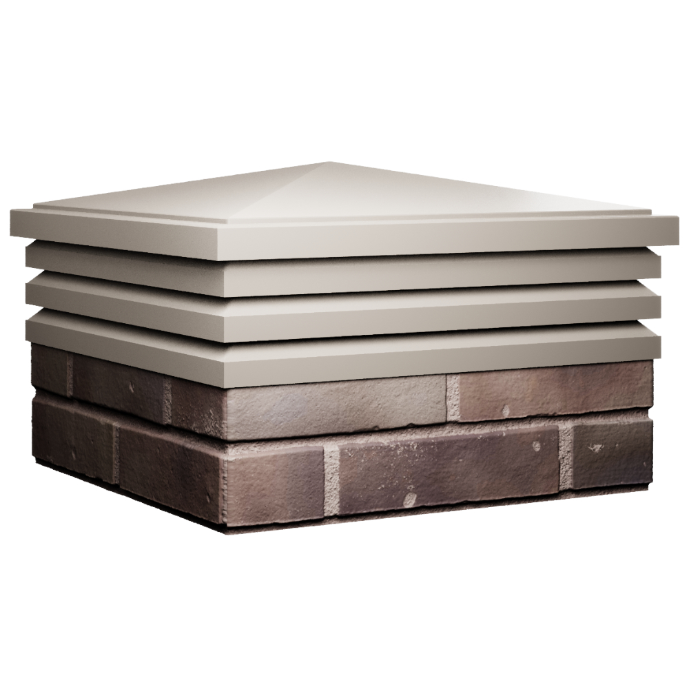 Колпак Zking Бона ХайТек Бежевый на столб 2х2 кирпича (513х513мм) в Северодвинске фото