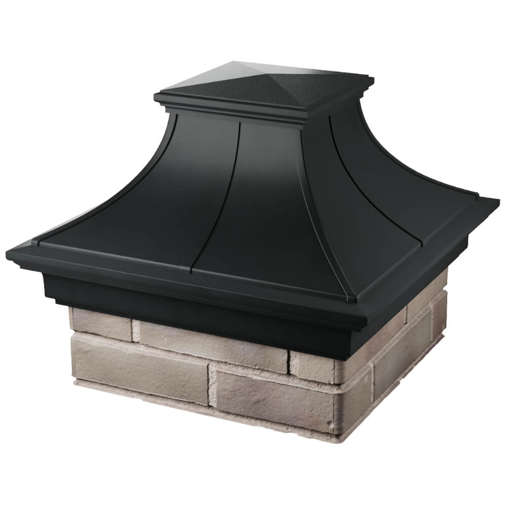 Колпак Zking Монблан Премиум Черный на столб 1.5х1.5 кирпича (385х385мм) в Северодвинске фото