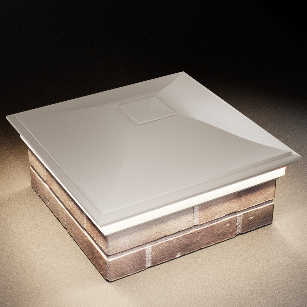 Колпак Zking Монблан Бежевый на столб 2х2 кирпича (515х515мм) c подсветкой в Северодвинске фото