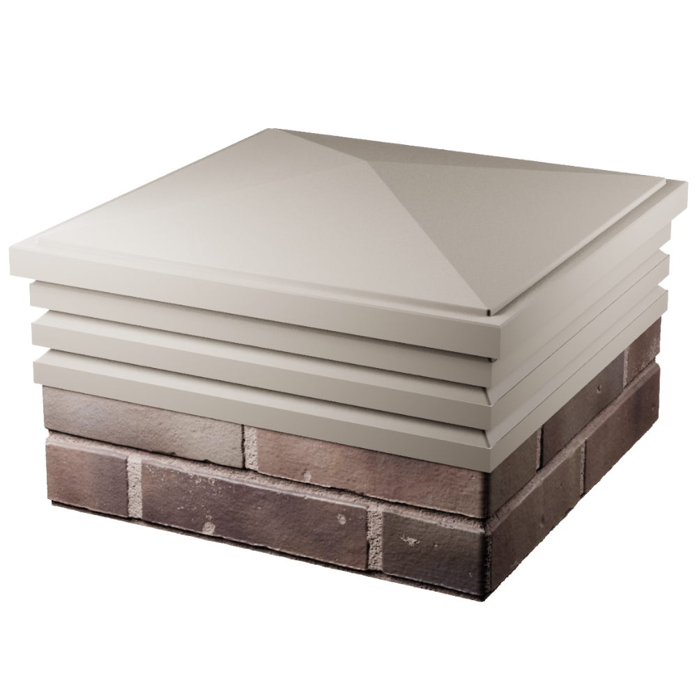 Колпак Zking Бона ХайТек Бежевый на столб 2х2 кирпича (513х513мм) в Северодвинске фото