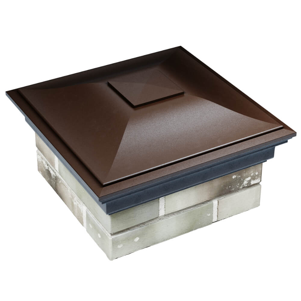 Колпак Zking Монблан Коричневый на столб 1.5х1.5 кирпича (385х385мм) в Северодвинске фото