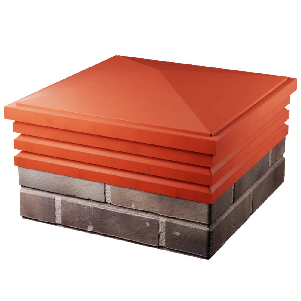 Колпак Zking Бона ХайТек Красный на столб 2х2 кирпича (513х513мм) в Северодвинске фото