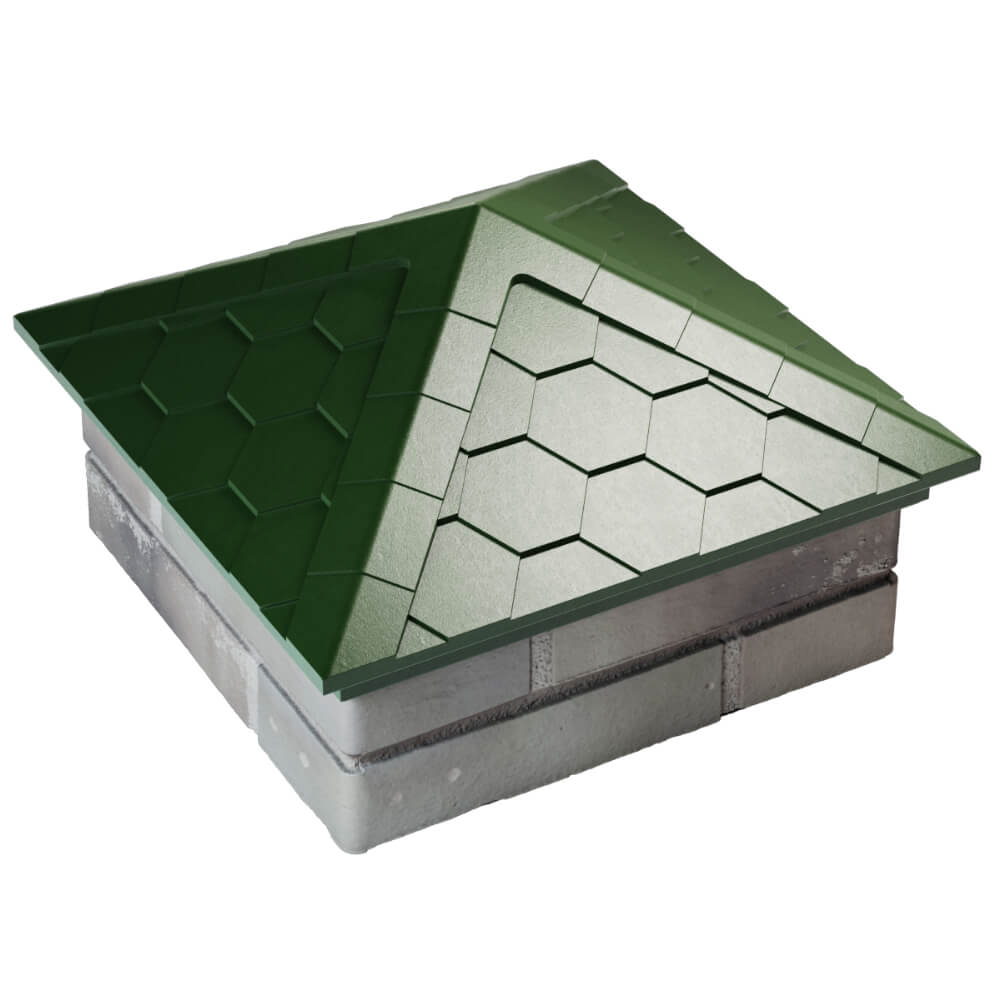 Колпак Zking Эверест Зеленый на столб 1.5х1.5 кирпича (390х390мм) в Северодвинске фото