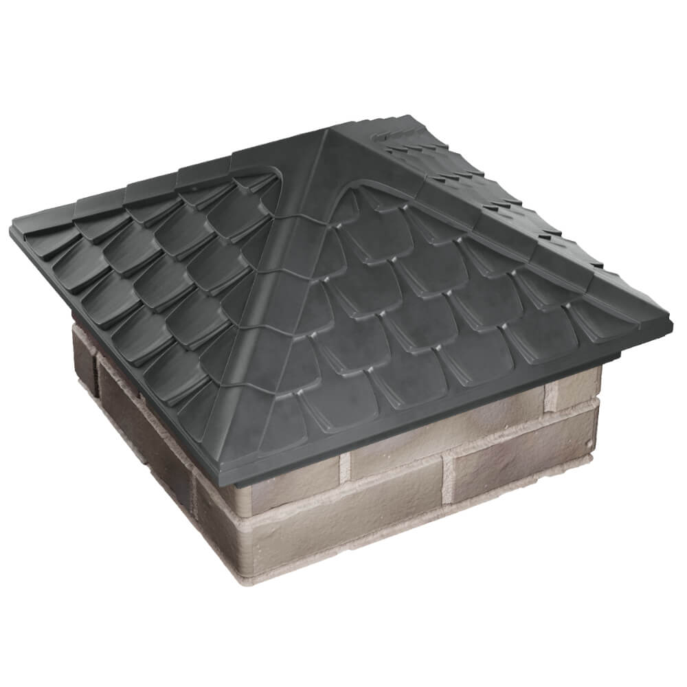 Колпак Zking Эльбрус Серый на столб 1.5х1.5 кирпича (385х385мм) в Северодвинске фото