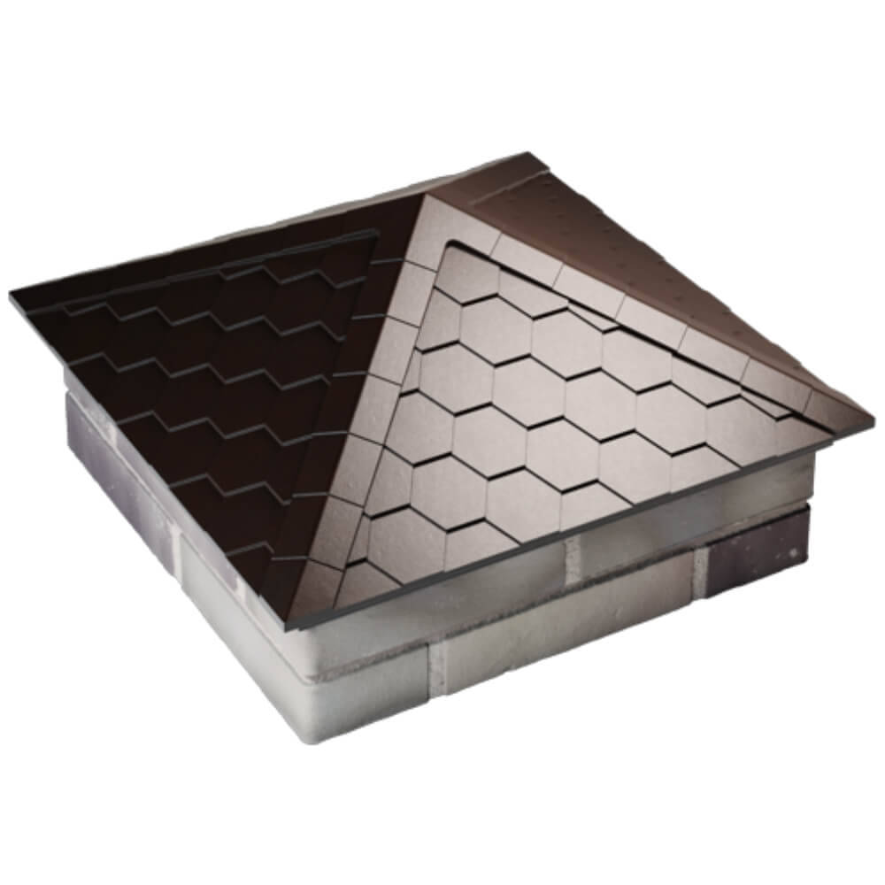 Колпак Zking Эверест Коричневый на столб 2х2 кирпича (535х535мм) Северодвинск фото