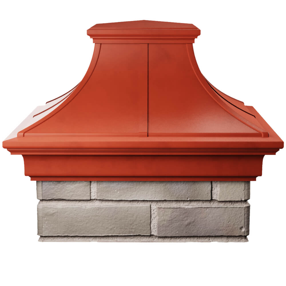 Колпак Zking Монблан Премиум Красный на столб 1.5х1.5 кирпича (385х385мм) Северодвинск фото