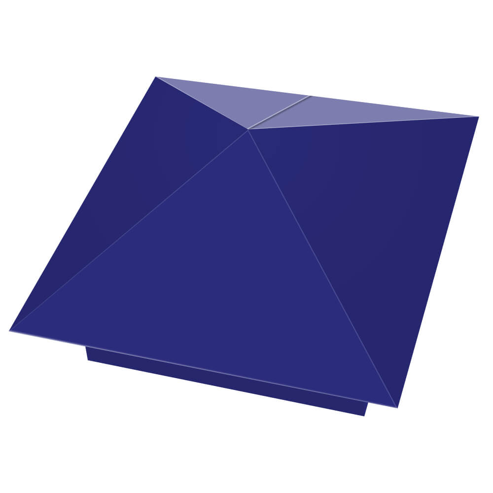 Колпак металлический 400х400мм RAL5002 Синий Ультрамарин заборный Северодвинск фото