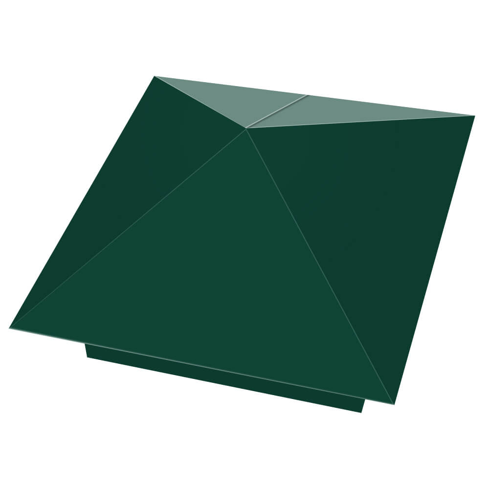 Колпак металлический 390х390мм RAL6005 Зеленый Мох заборный Северодвинск фото