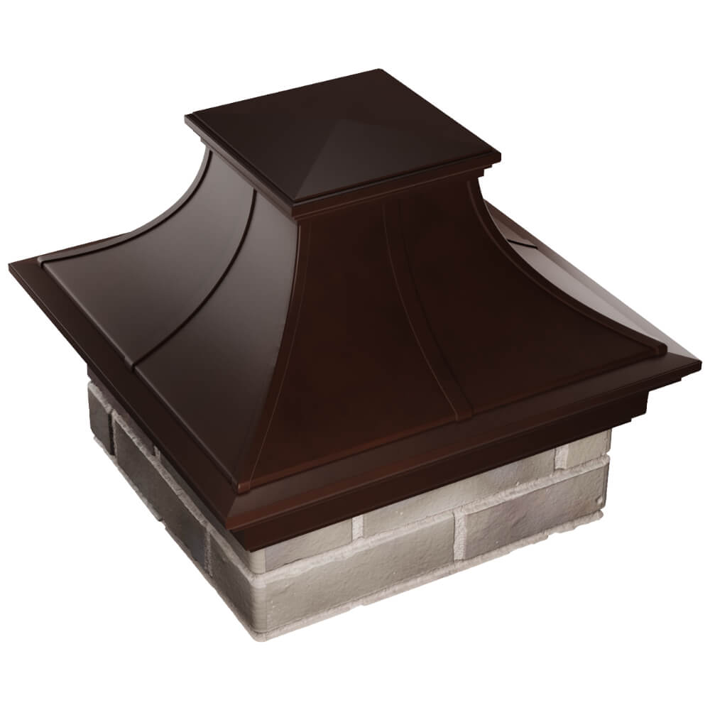 Колпак Zking Монблан Премиум Коричневый на столб 1.5х1.5 кирпича (385х385мм) в Северодвинске фото