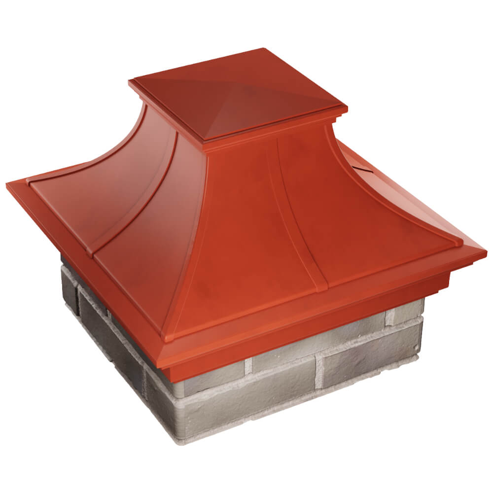 Колпак Zking Монблан Премиум Красный на столб 1.5х1.5 кирпича (385х385мм) в Северодвинске фото