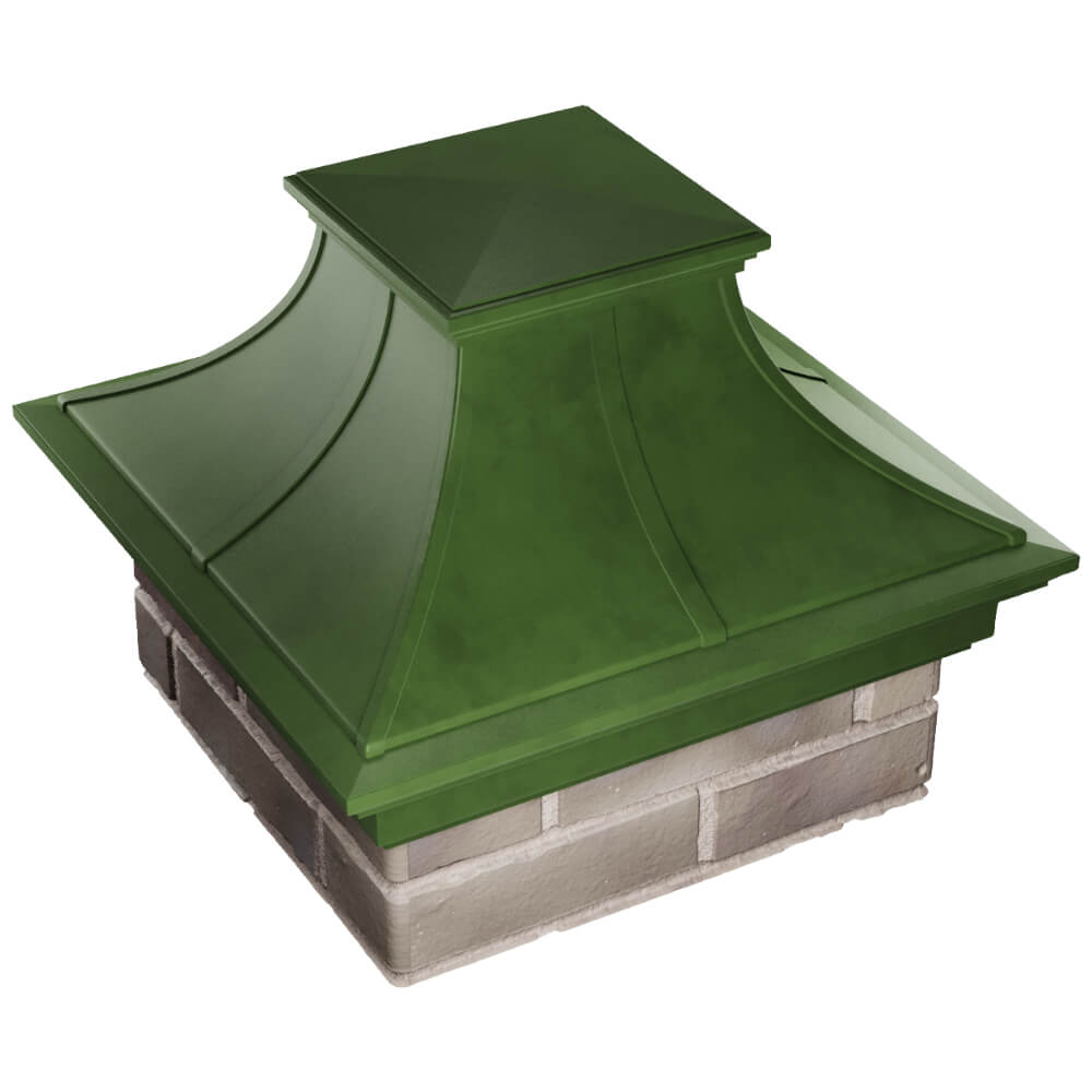 Колпак Zking Монблан Премиум Зеленый на столб 1.5х1.5 кирпича (385х385мм) в Северодвинске фото