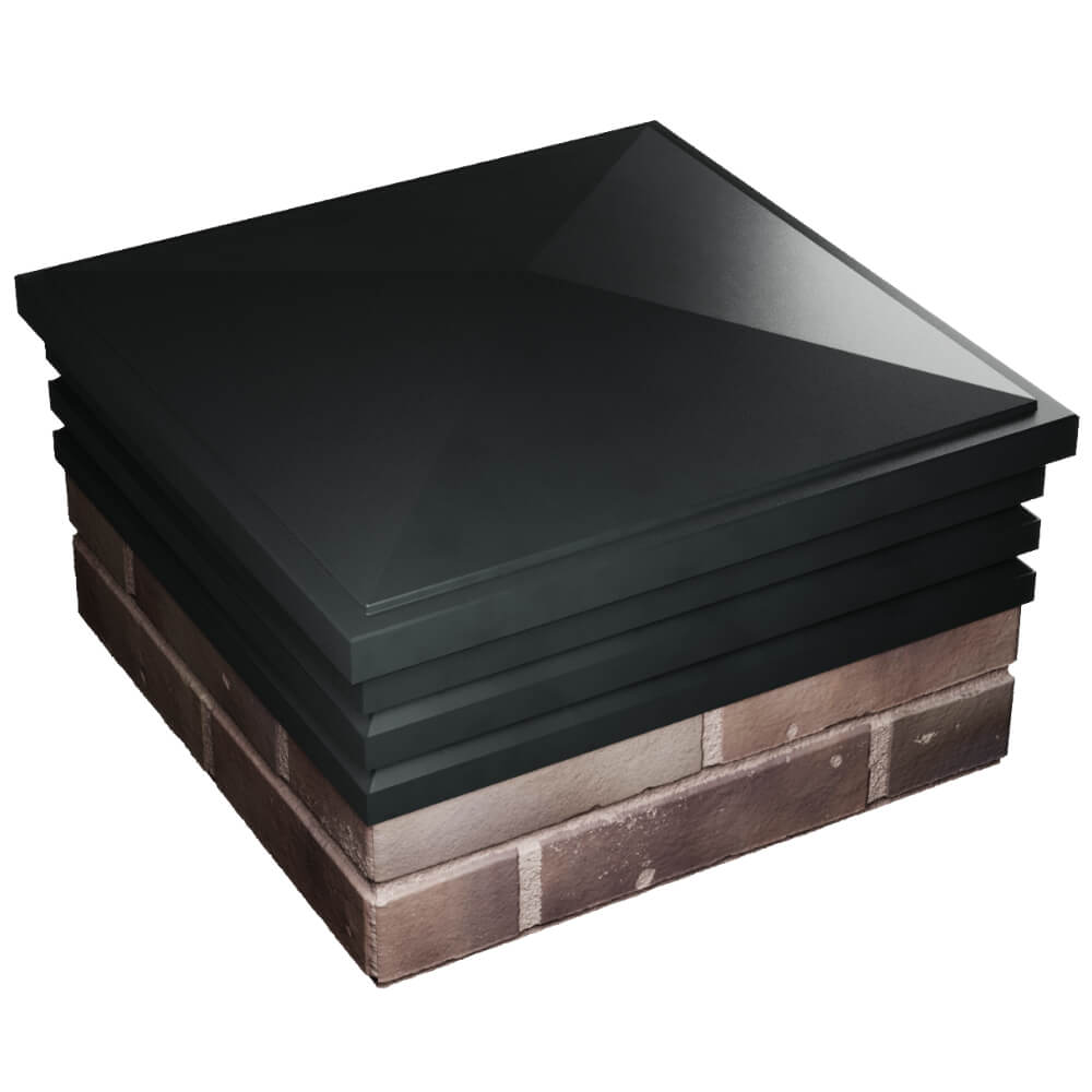 Колпак Zking Бона ХайТек Черный на столб 2х2 кирпича (513х513мм) в Северодвинске фото