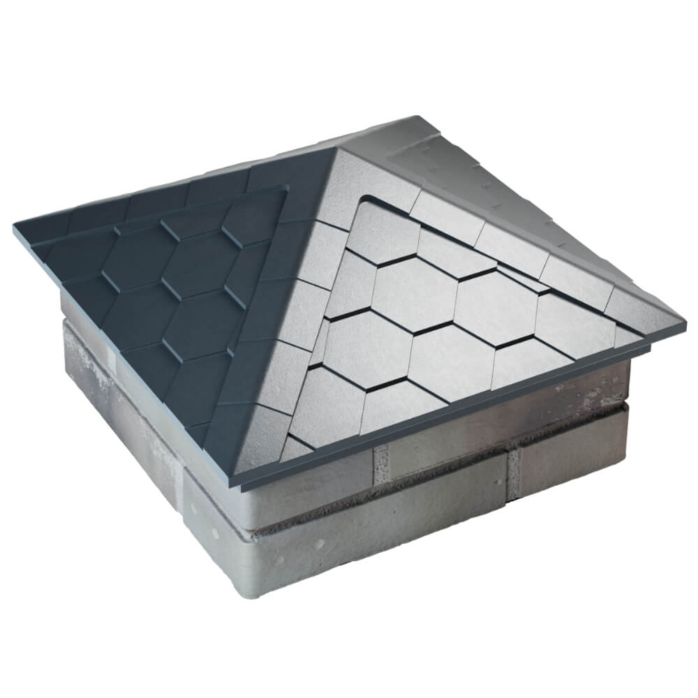 Колпак Zking Эверест Серый на столб 1.5х1.5 кирпича (390х390мм) в Северодвинске фото