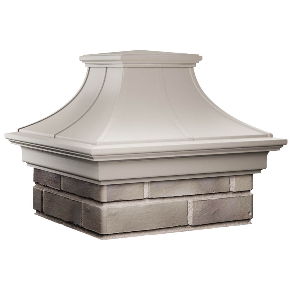 Колпак Zking Монблан Премиум Бежевый на столб 1.5х1.5 кирпича (385х385мм) в Северодвинске фото