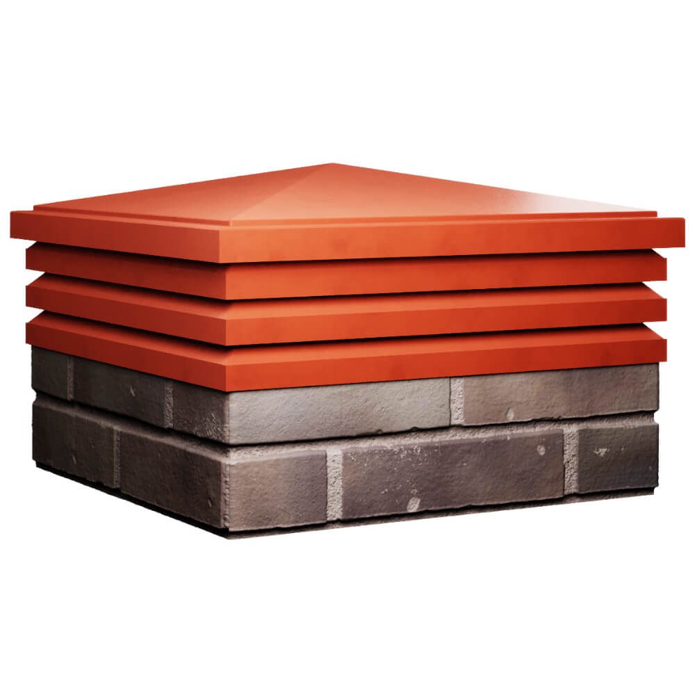 Колпак Zking Бона ХайТек Красный на столб 2х2 кирпича (513х513мм) в Северодвинске фото