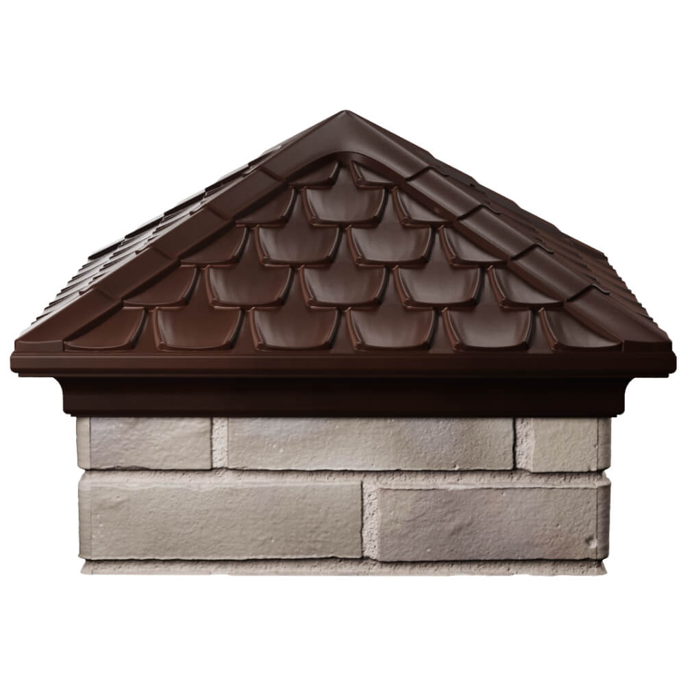 Колпак Zking Эльбрус Коричневый на столб 1.5х1.5 кирпича (385х385мм) Северодвинск фото