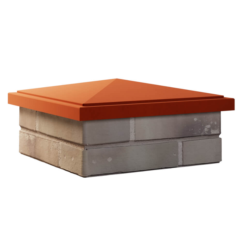 Колпак Zking БонаМоно Красный на столб 1.5х1.5 кирпича (385х385, 400х400мм) в Северодвинске фото