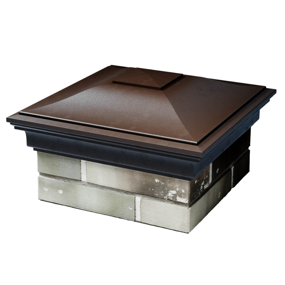 Колпак Zking Монблан Коричневый на столб 1.5х1.5 кирпича (385х385мм) в Северодвинске фото