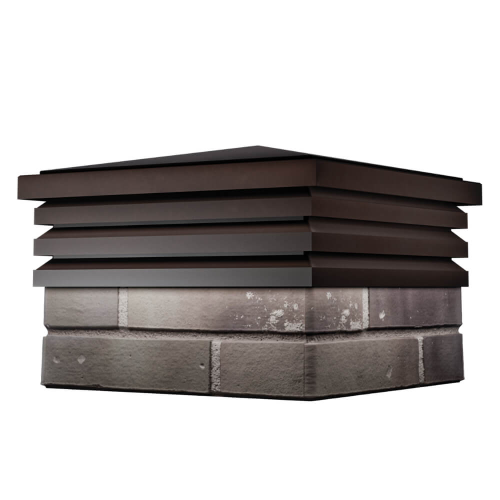 Колпак Zking Бона ХайТек Коричневый на столб 1.5х1.5 кирпича (385х385мм) в Северодвинске фото