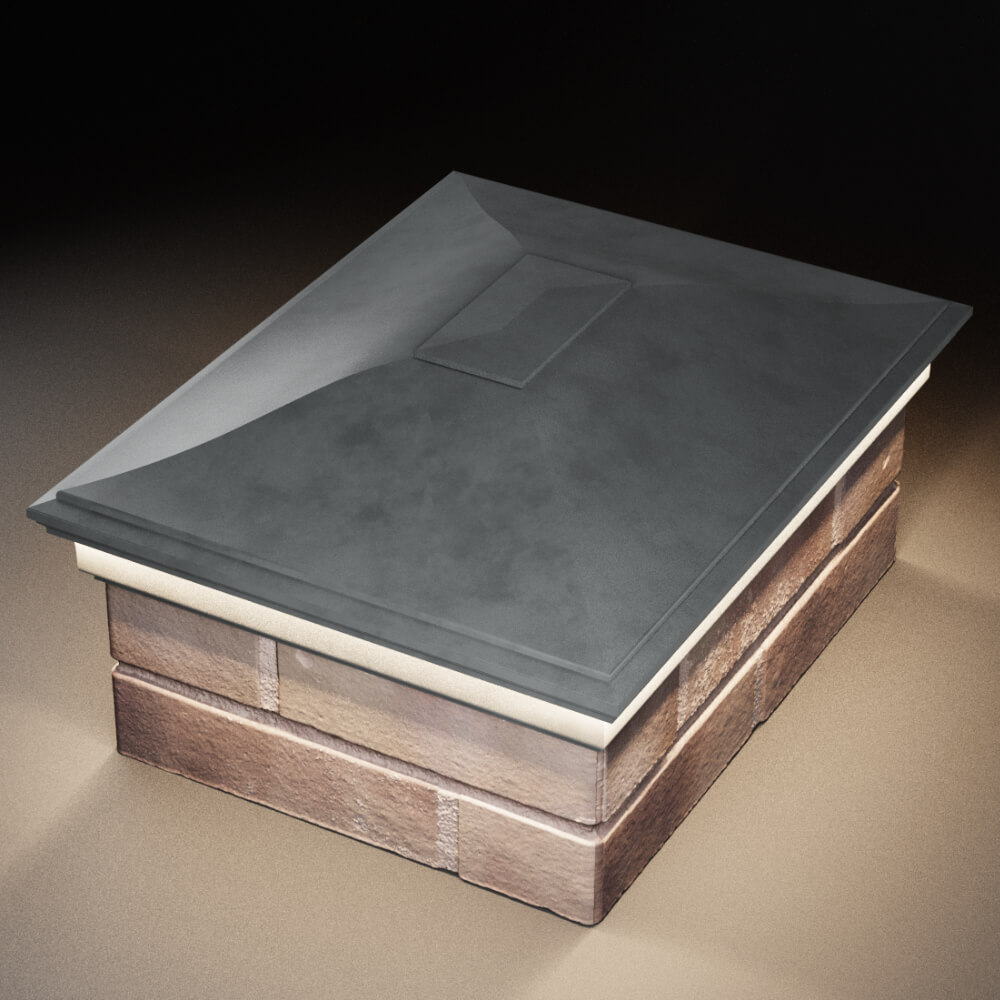 Колпак Zking Монблан Серый на столб 2х1.5 кирпича (515х385мм) c подсветкой в Северодвинске фото