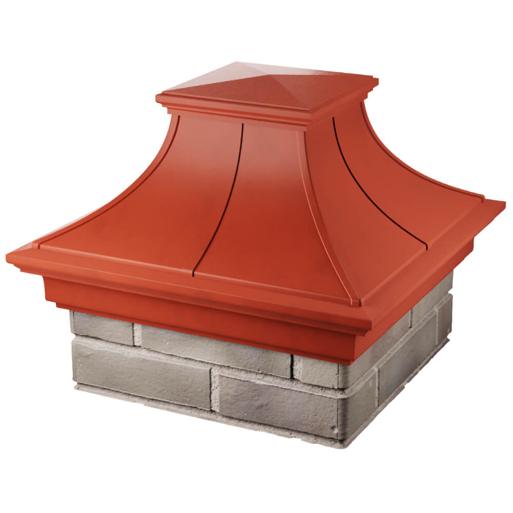 Колпак Zking Монблан Премиум Красный на столб 1.5х1.5 кирпича (385х385мм) в Северодвинске фото