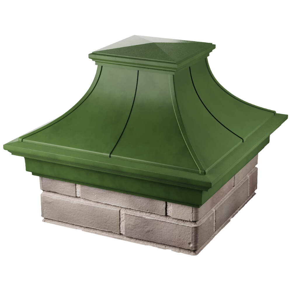 Колпак Zking Монблан Премиум Зеленый на столб 1.5х1.5 кирпича (385х385мм) в Северодвинске фото
