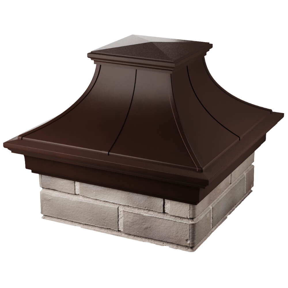 Колпак Zking Монблан Премиум Коричневый на столб 1.5х1.5 кирпича (385х385мм) в Северодвинске фото