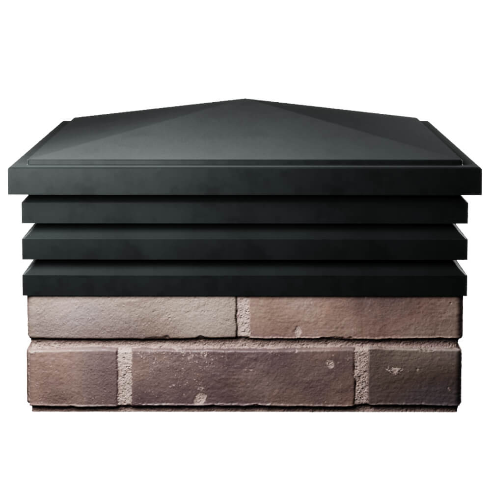 Колпак Zking Бона ХайТек Черный на столб 2х2 кирпича (513х513мм) Северодвинск фото