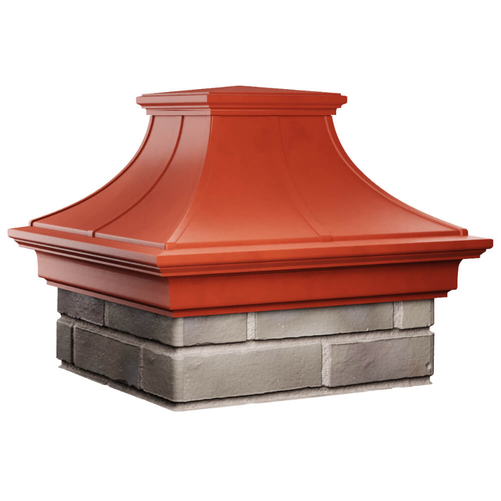 Колпак Zking Монблан Премиум Красный на столб 1.5х1.5 кирпича (385х385мм) в Северодвинске фото