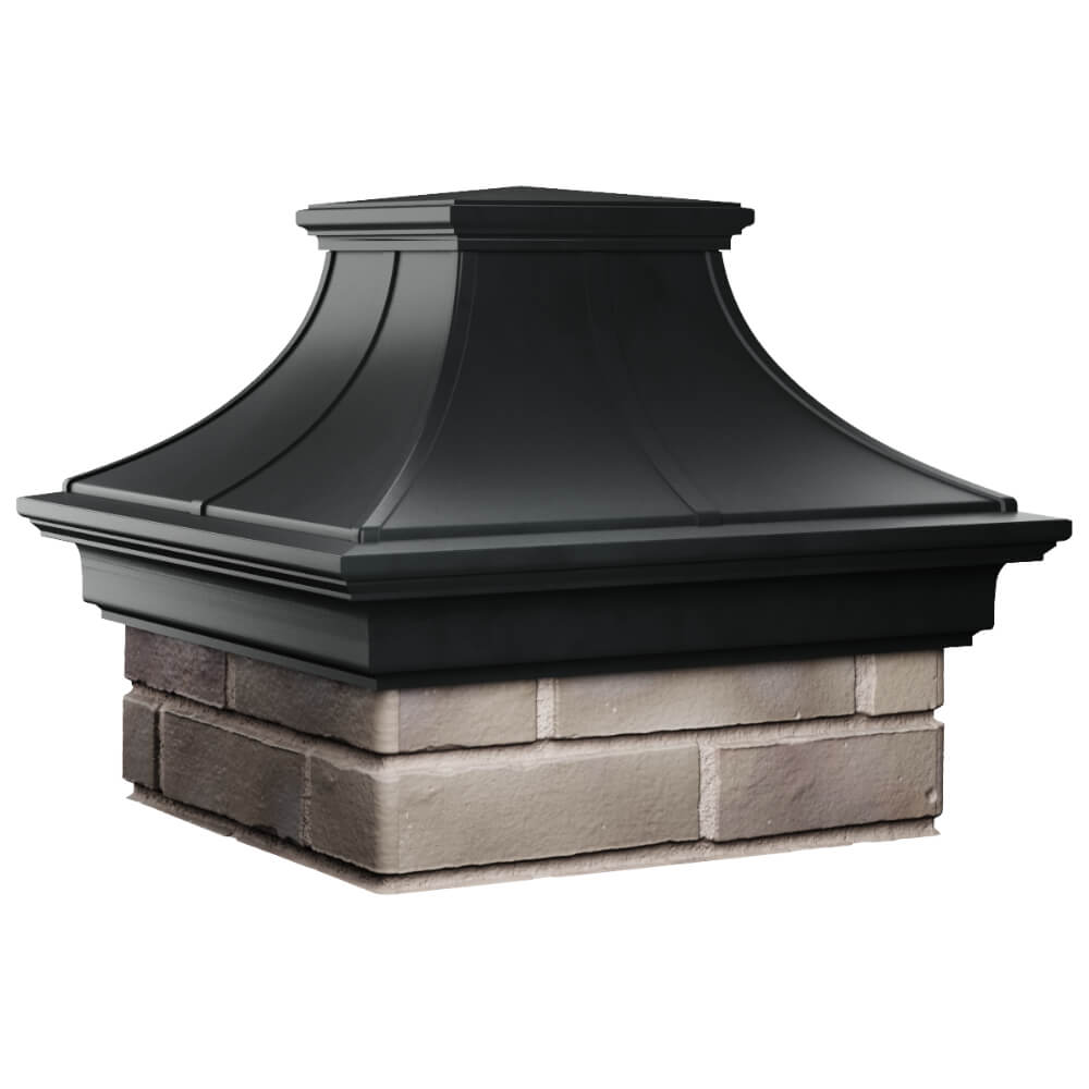 Колпак Zking Монблан Премиум Черный на столб 1.5х1.5 кирпича (385х385мм) в Северодвинске фото