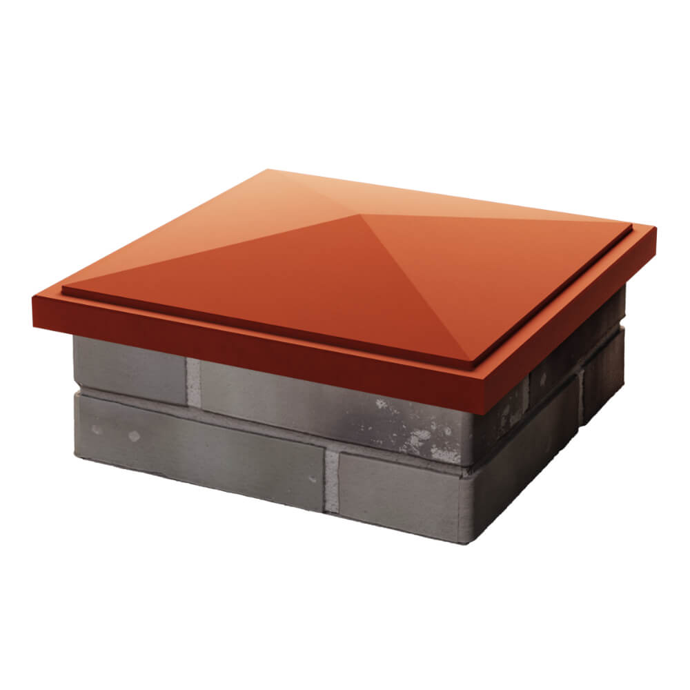 Колпак Zking БонаМоно Красный на столб 1.5х1.5 кирпича (385х385, 400х400мм) в Северодвинске фото