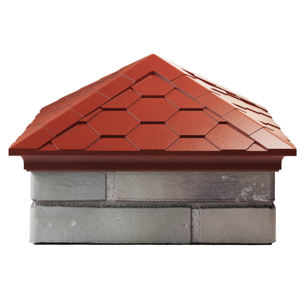 Колпак Zking Эверест Красный на столб 1.5х1.5 кирпича (390х390мм) Северодвинск фото