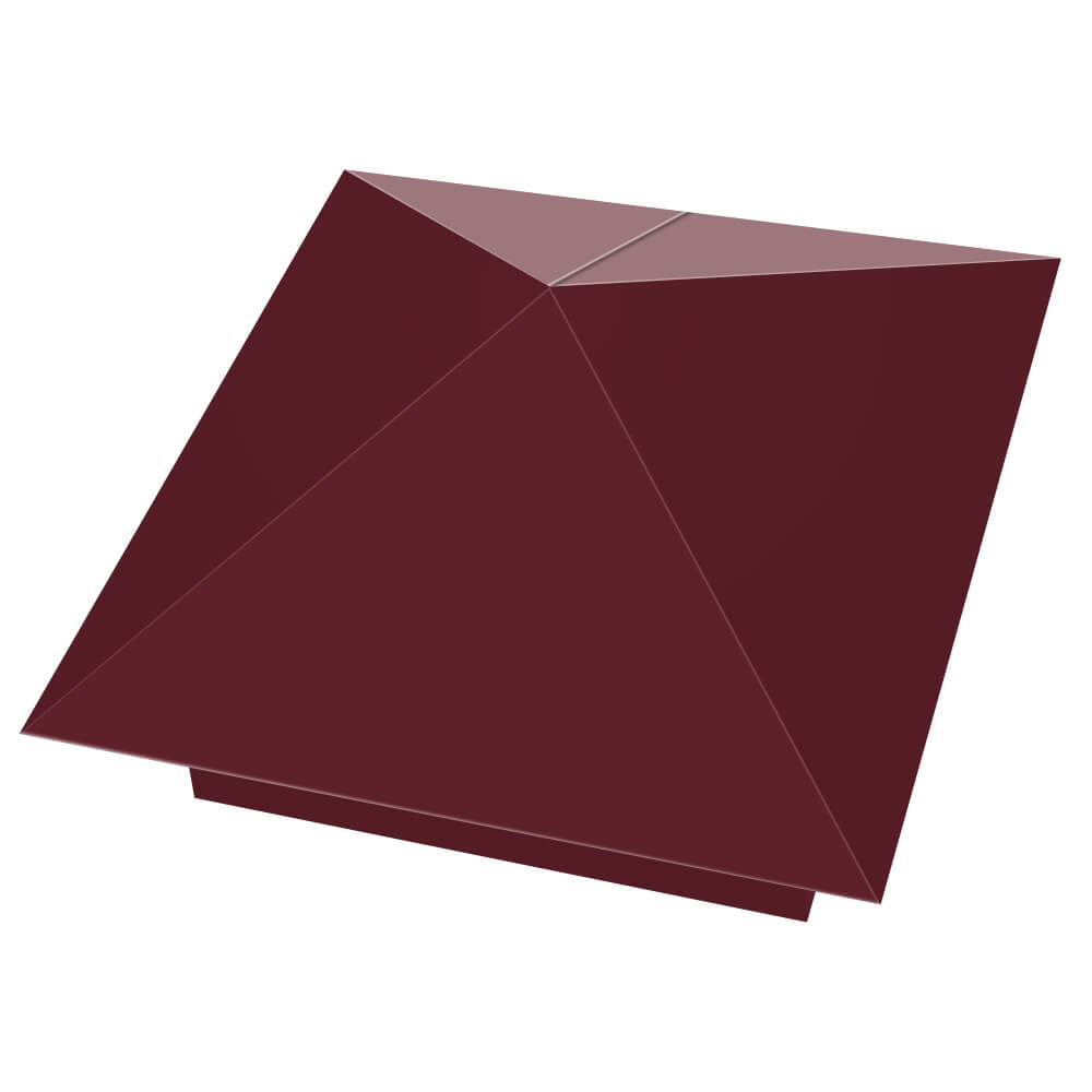 Колпак металлический 390х390мм RAL3005 Красное Вино заборный Северодвинск фото