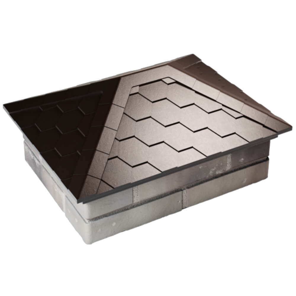 Колпак Zking Эверест Коричневый на столб 2х1.5 кирпича (520х390мм) Северодвинск фото