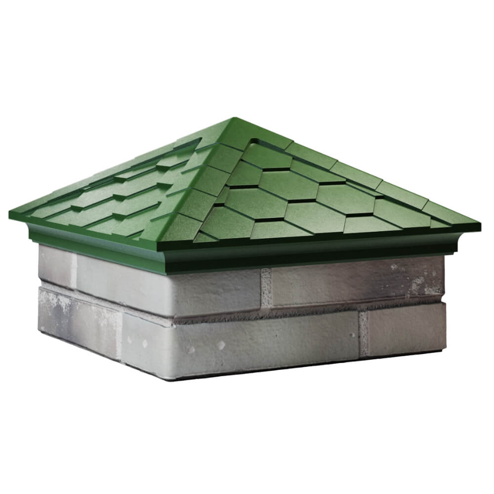 Колпак Zking Эверест Зеленый на столб 1.5х1.5 кирпича (390х390мм) в Северодвинске фото