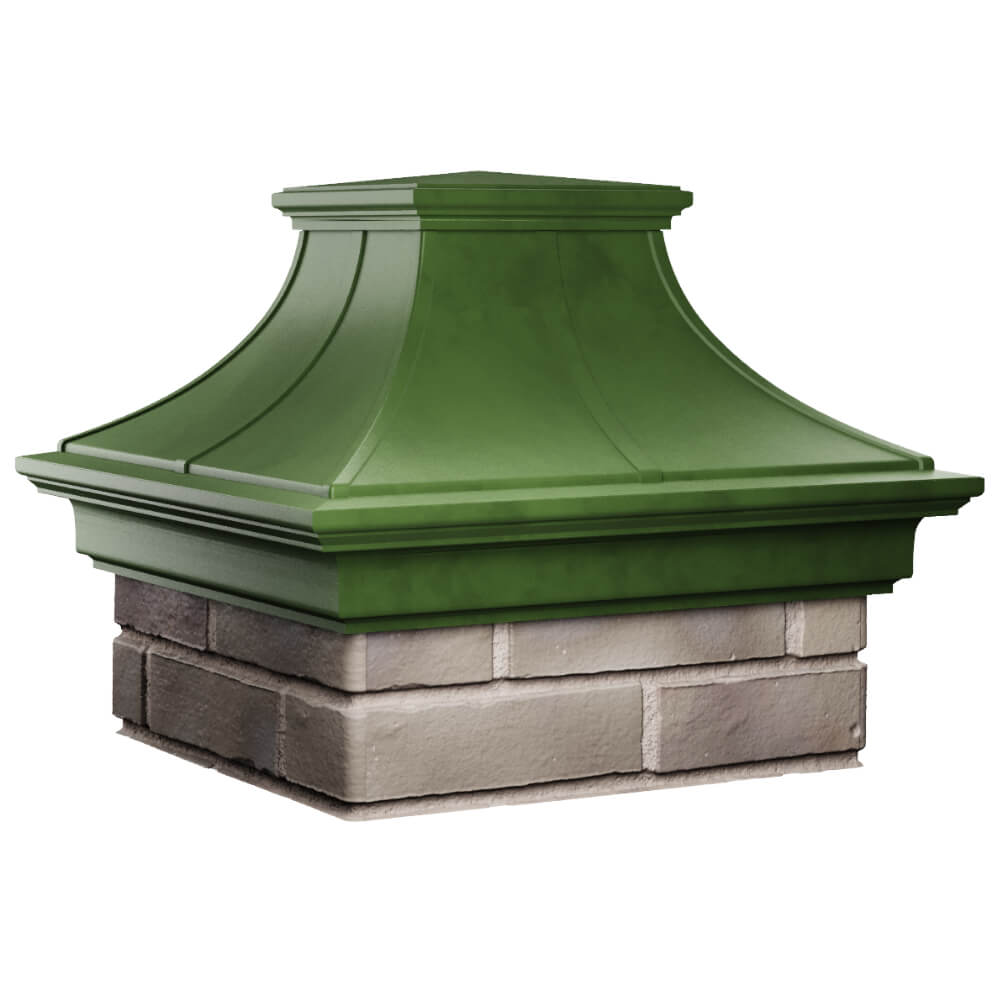 Колпак Zking Монблан Премиум Зеленый на столб 1.5х1.5 кирпича (385х385мм) в Северодвинске фото