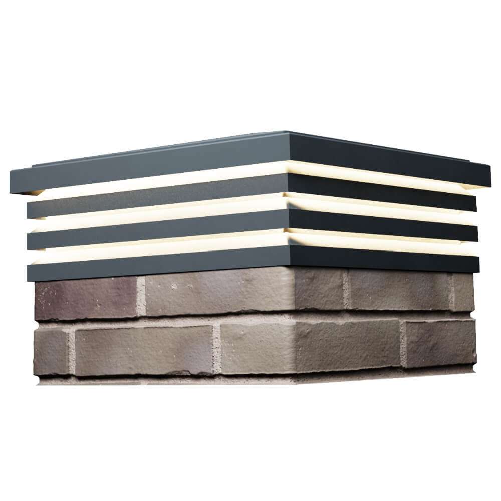 Колпак Zking Бона ХайТек Серый на столб 1.5х1.5 кирпича (385х385мм) с подсветкой в Северодвинске фото