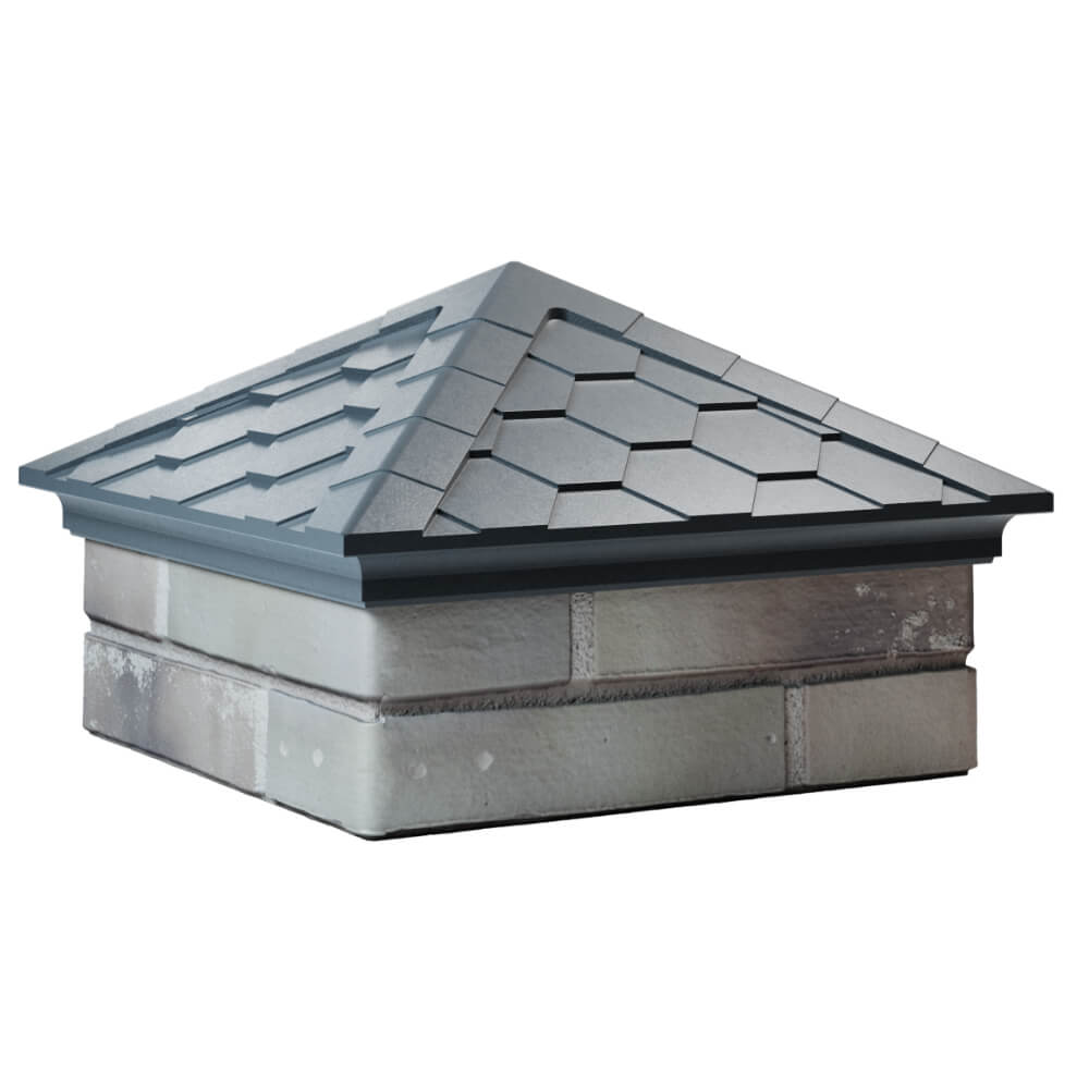 Колпак Zking Эверест Серый на столб 1.5х1.5 кирпича (390х390мм) в Северодвинске фото