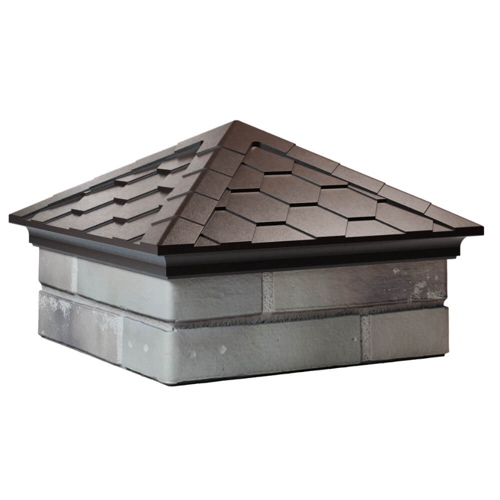 Колпак Zking Эверест Коричневый на столб 1.5х1.5 кирпича (390х390мм) в Северодвинске фото