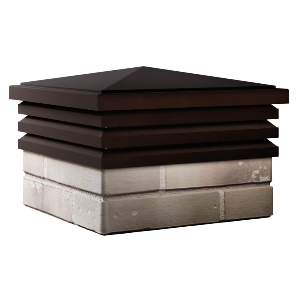 Колпак Zking Бона ХайТек Коричневый на столб 1.5х1.5 кирпича (385х385мм) в Северодвинске фото